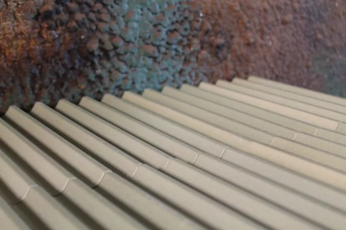 Fluted Ceramic Tile Green Matt - Image 2