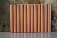 Fluted Ceramic Tile Salmon Matt - Image 2