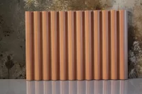 Fluted Ceramic Tile Salmon Matt - Image 2