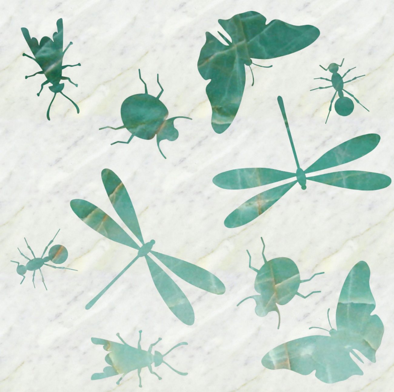 Insect Inlays Insects Green Marble Inlay - Materials Assemble Materials Library ...
