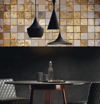 Square tile Gold 18kt Hand decoration