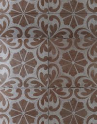 Square Cotto Tiles Flowers