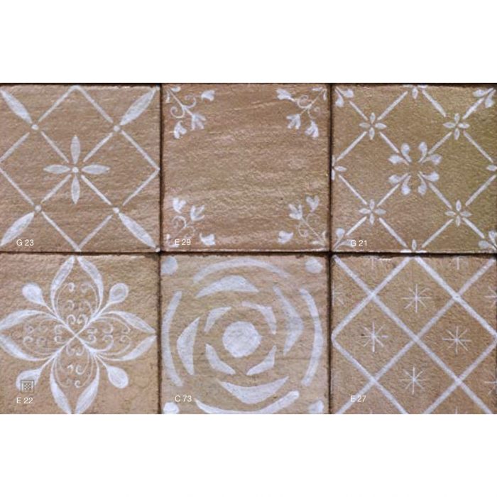 Square Cotto Tiles Flowers - Image 2