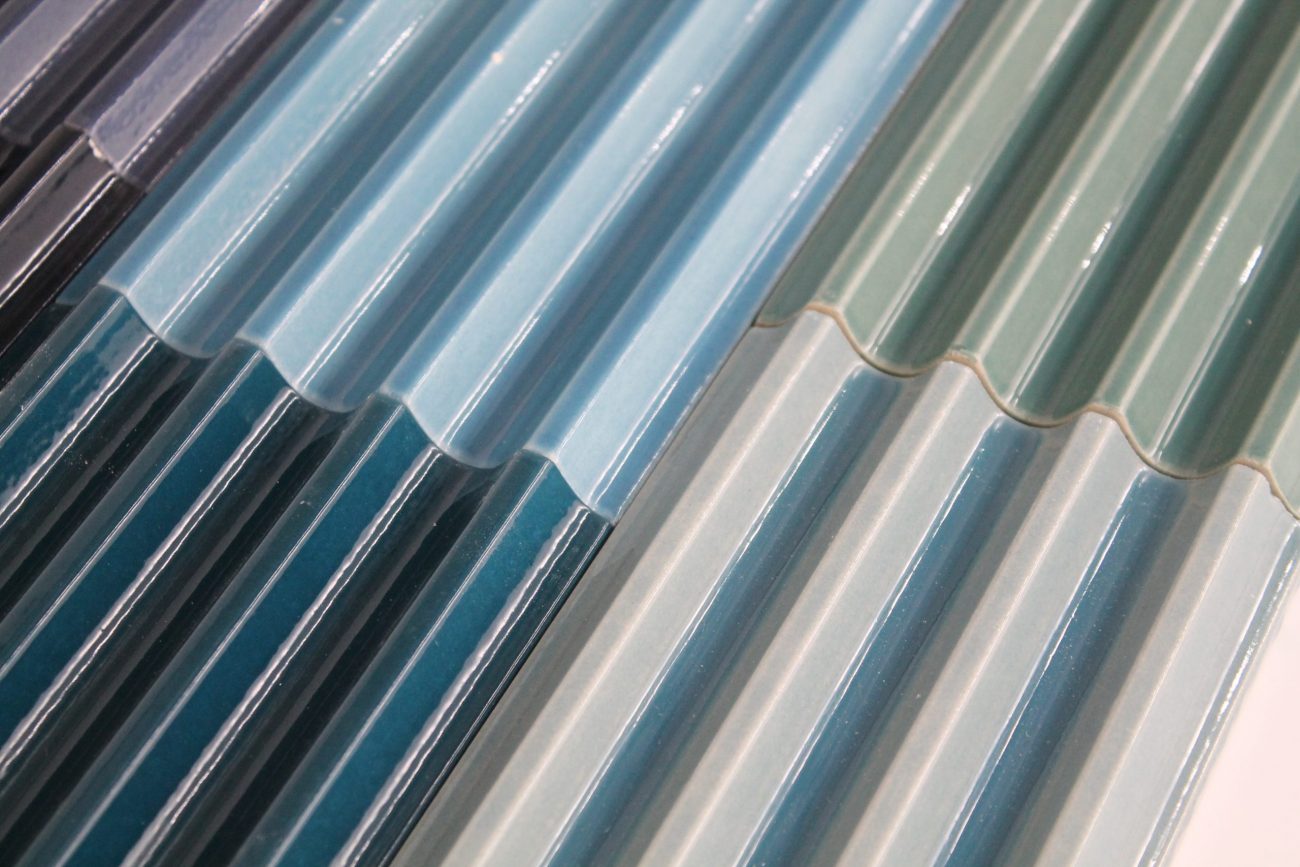 Fluted Ceramic Tiles Green Matt Materials Assemble