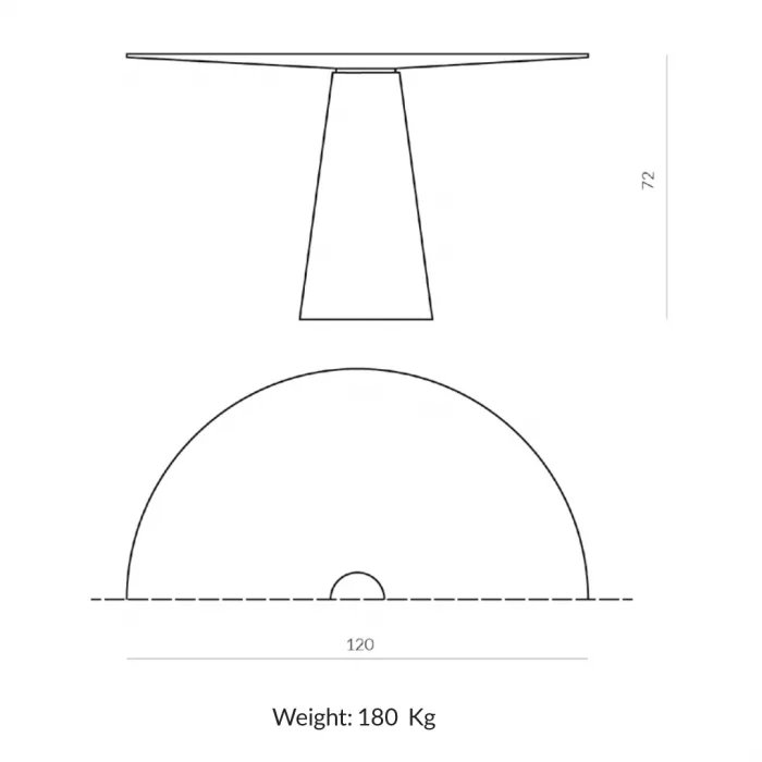 Centro 72 Stone Table - Image 3