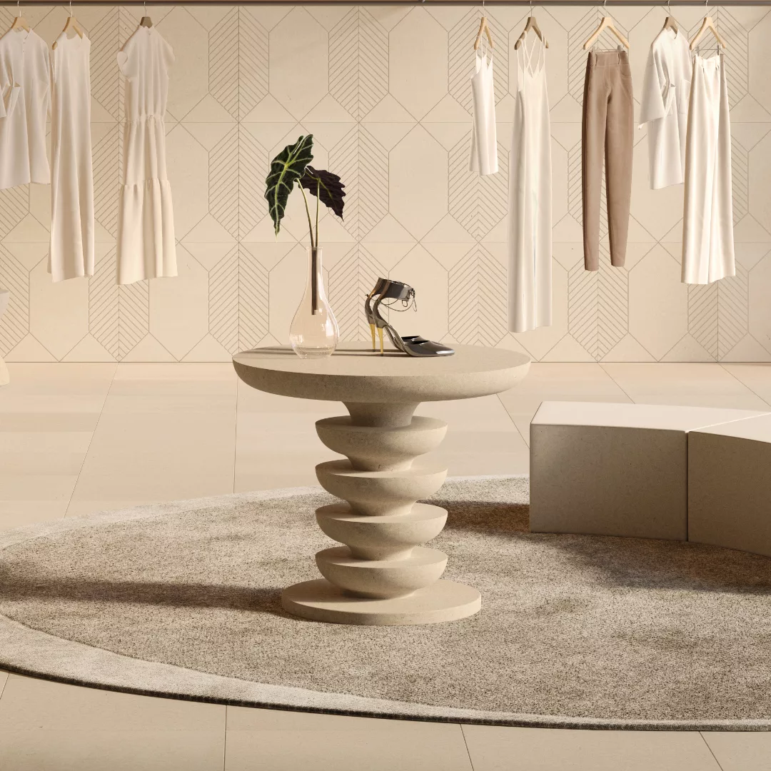 MA_STONE_FURNITURE_ONDULATION_INSITU Ondulation Stone Table - Image 1